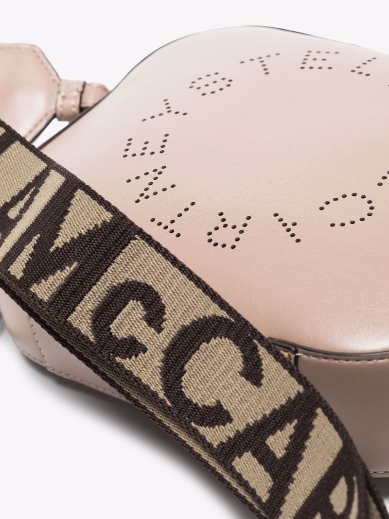 Neutral Logo Faux Leather Cross Body Bag
