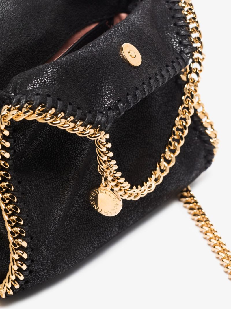 Black Falabella Tiny Faux Leather Cross Body Bag