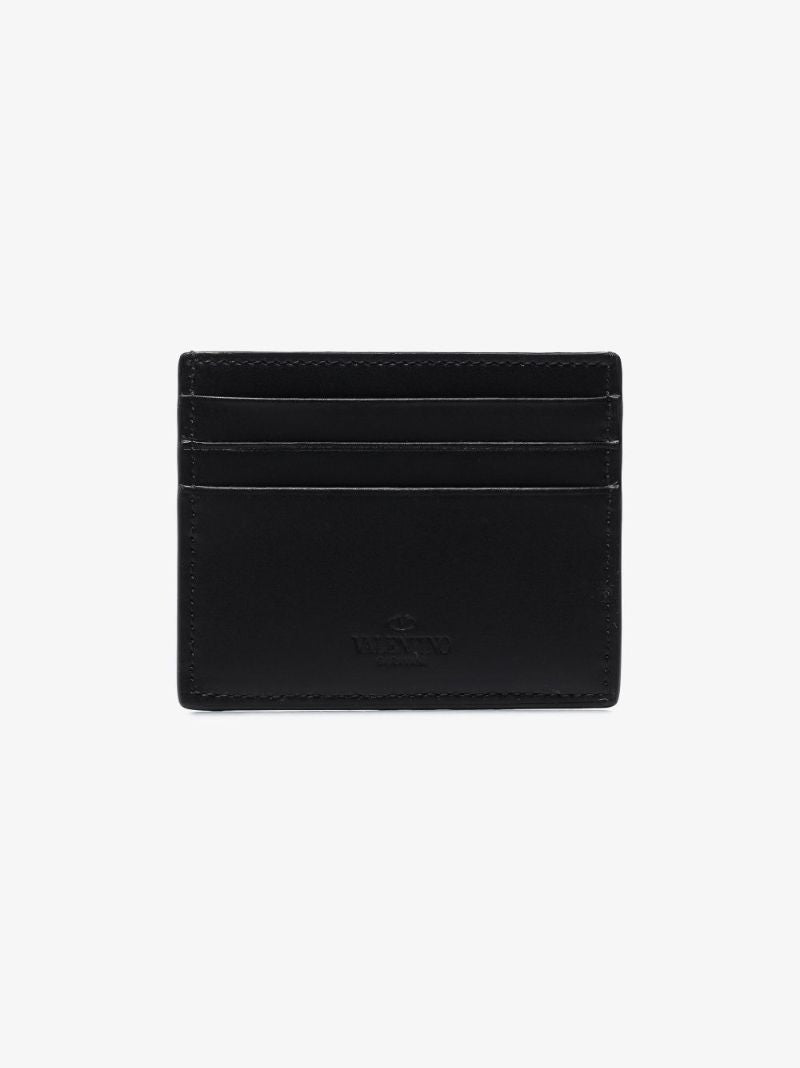 Black Neon Vltn Leather Card Holder