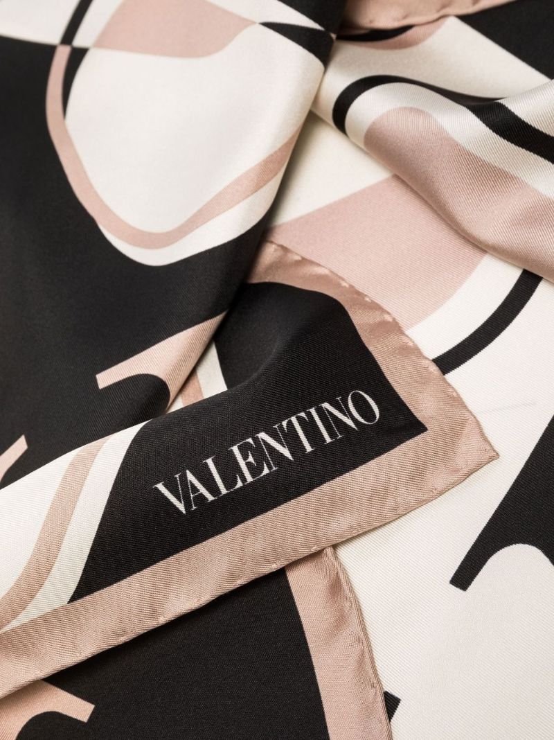 Pink Vlogo Signature Silk Scarf