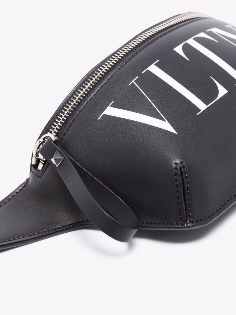 Black Vltn Leather Cross Body Bag