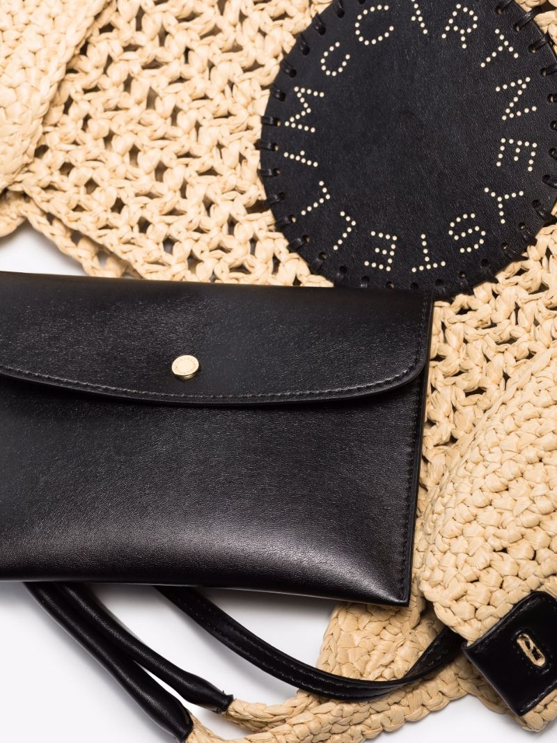 Neutral Logo Raffia Cross Body Bag