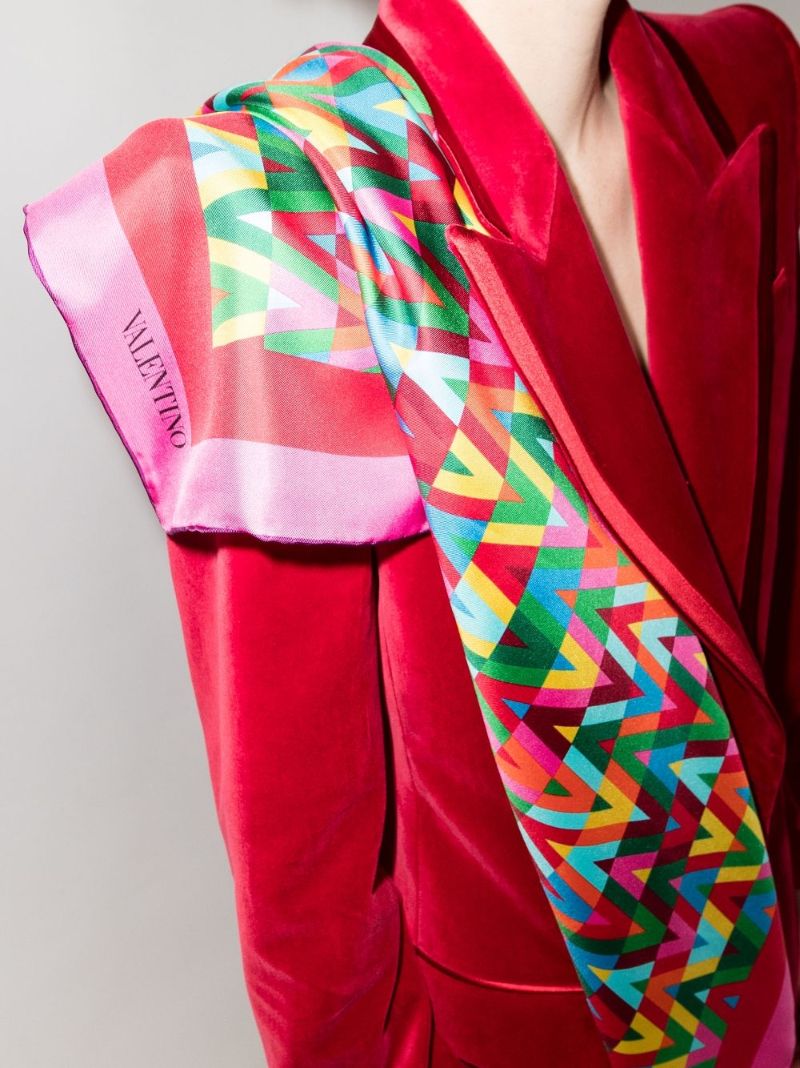 Multicoloured Optical Valentino Archive 1973 Silk Scarf