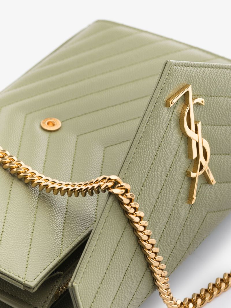 Green Monogram Leather Chain Wallet