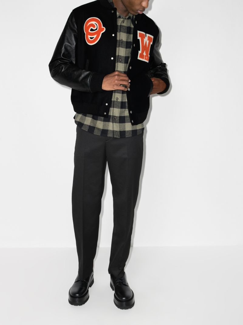 Black Logo Patch Varsity Jacket