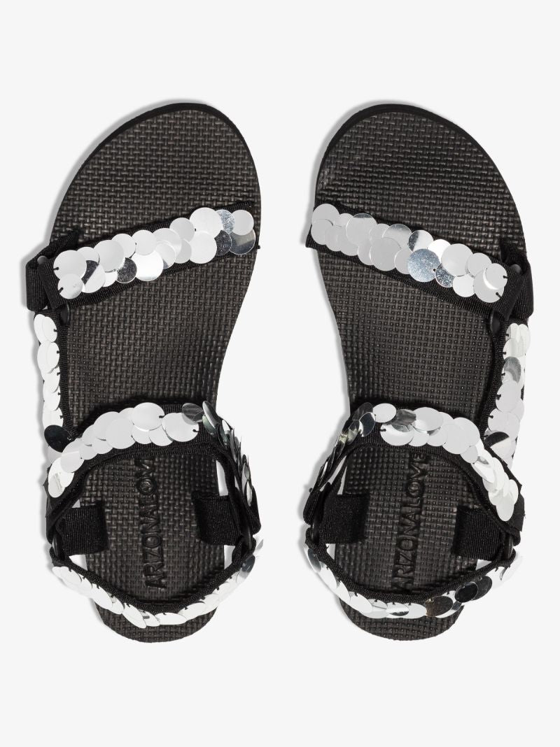 Black Trekky Sequin Sandals