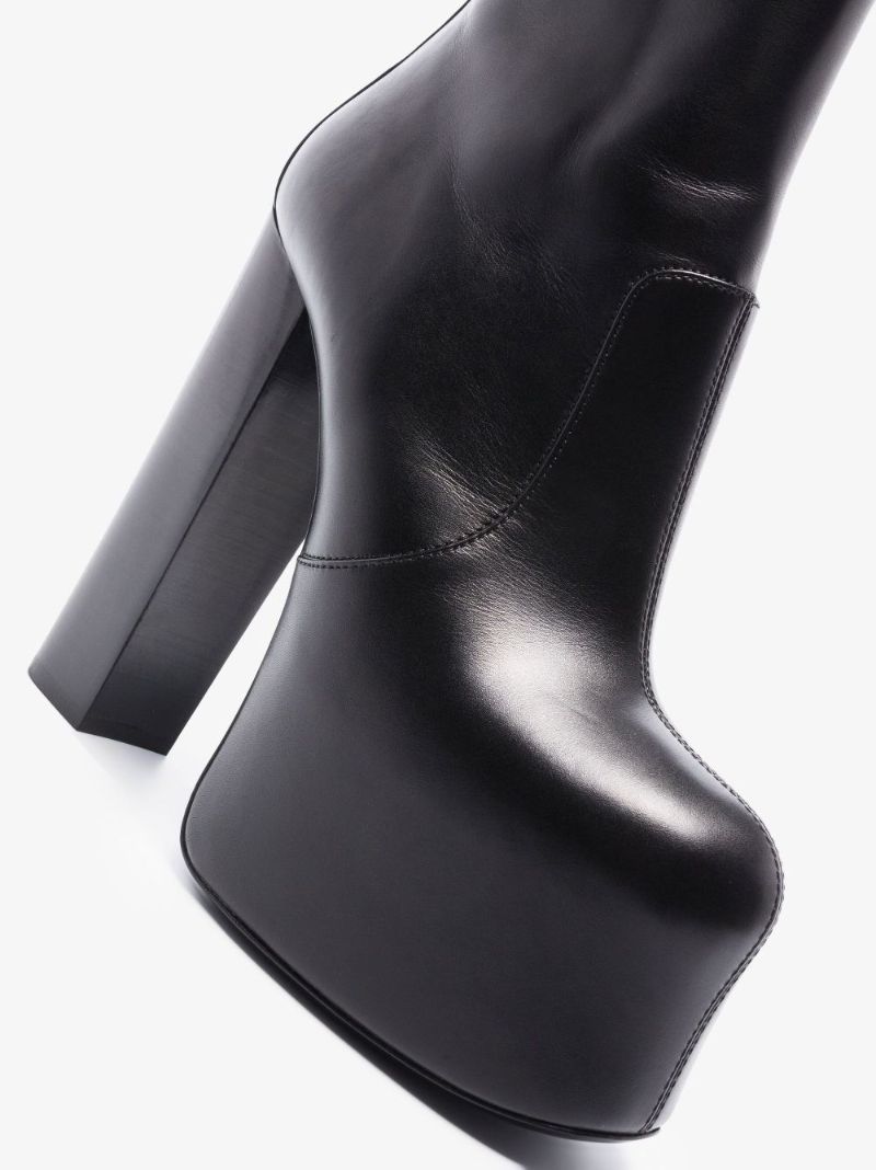 Black Mina 95 Leather Ankle Boots