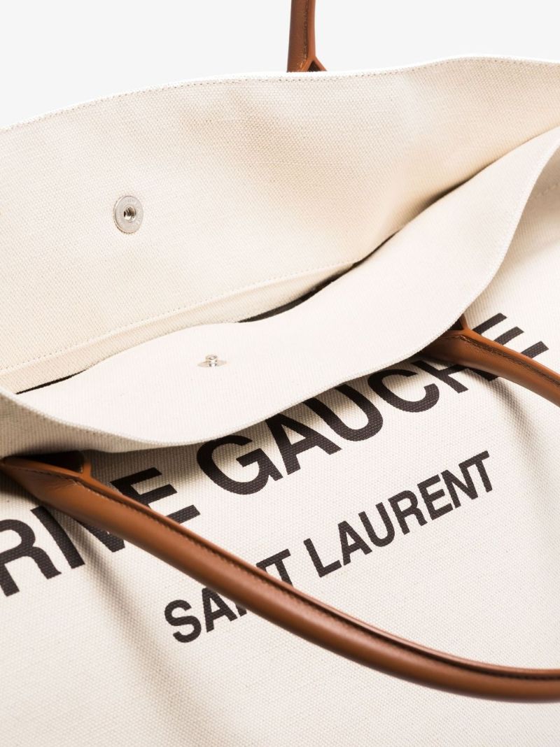 Neutral Rive Gauche Maxi Canvas Tote Bag