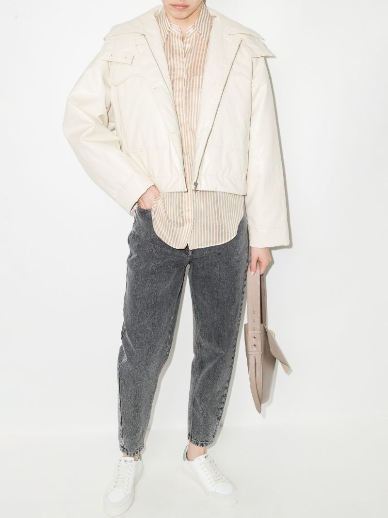 Metallic Trim Striped Shirt