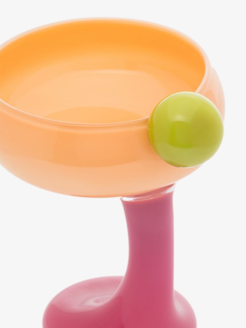 Yellow and Pink Bon Bon Cocktail Glass