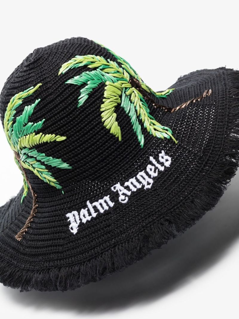 Black Palms Logo Raffia Hat