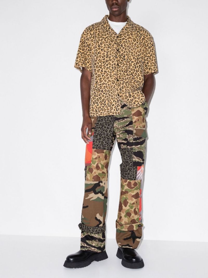 Panelled Mix Cotton Cargo Trousers
