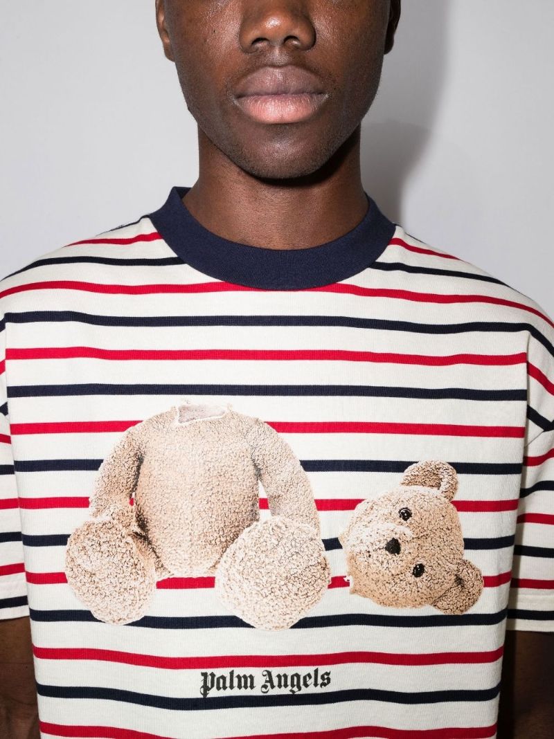 Teddy Bear Striped Cotton T-shirt