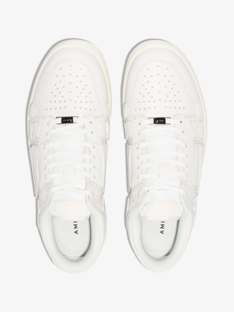 White Skel-top Low Leather Sneakers