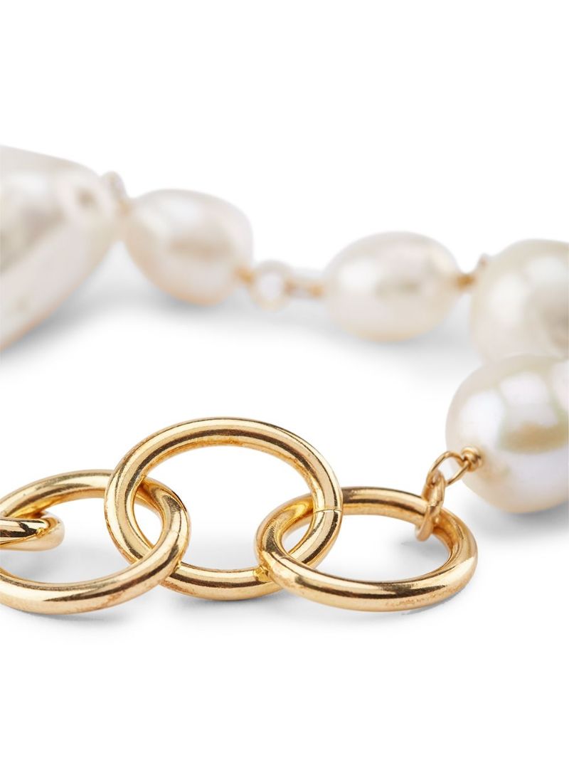 Gold-tone Pearl Chain-link Bracelet