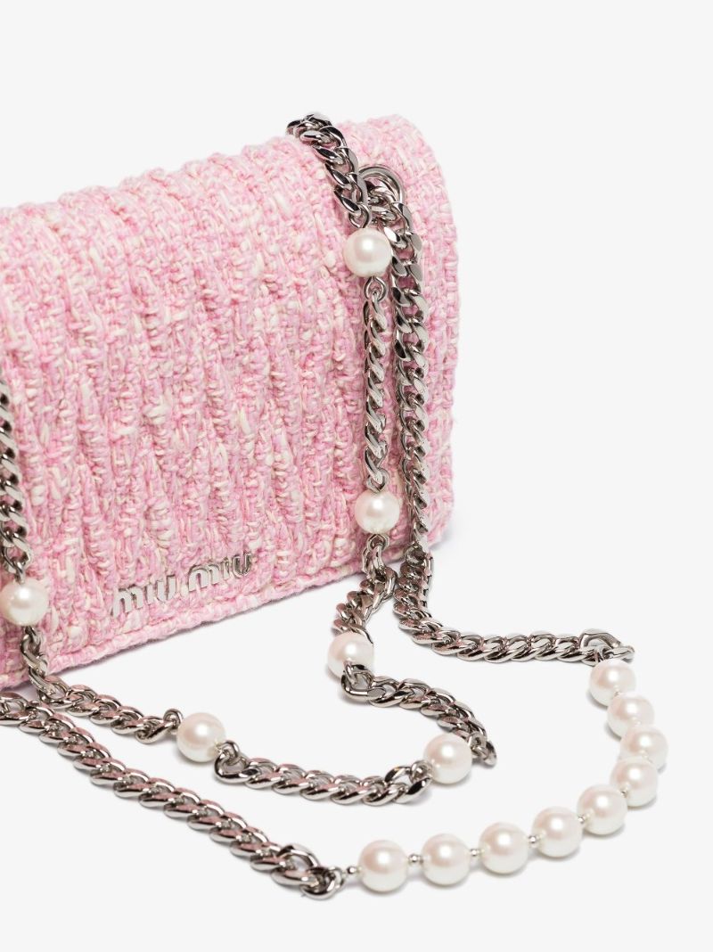 Pink MatelassÃ_x0083_© Tweed Shoulder Bag