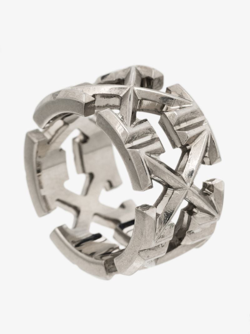 Silver Tone Classic Arrows Ring