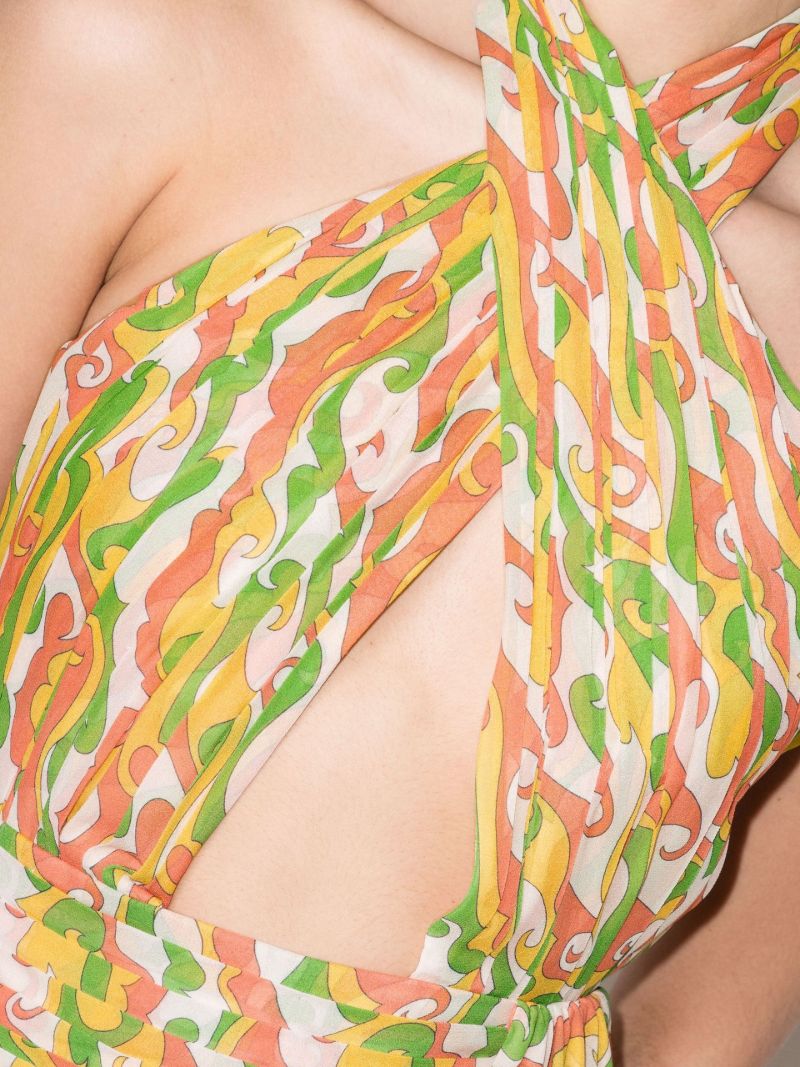 Pareo Printed Halterneck Mini Dress