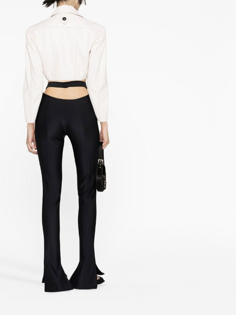 Black Cut-out Flared Trousers