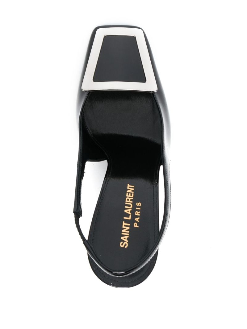 Black Maxine 115 Patent Leather Slingback Pumps