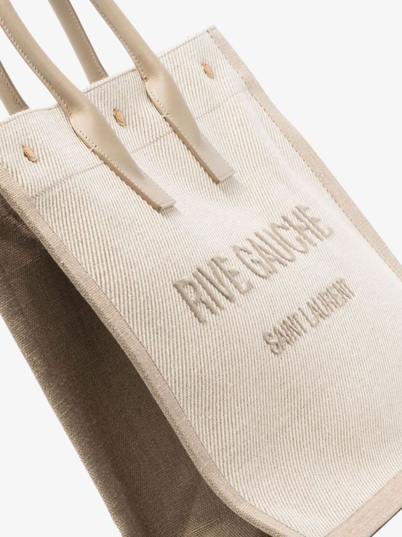 Neutral Rive Gauche Logo Tote Bag