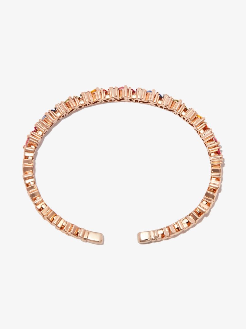 18k Rose Gold Rainbow Frenzy Sapphire Bangle