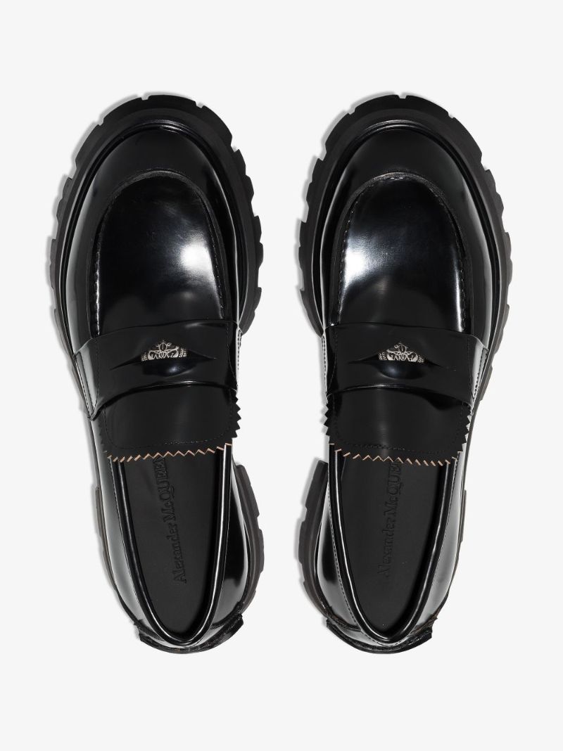 Black Leather Penny Loafers