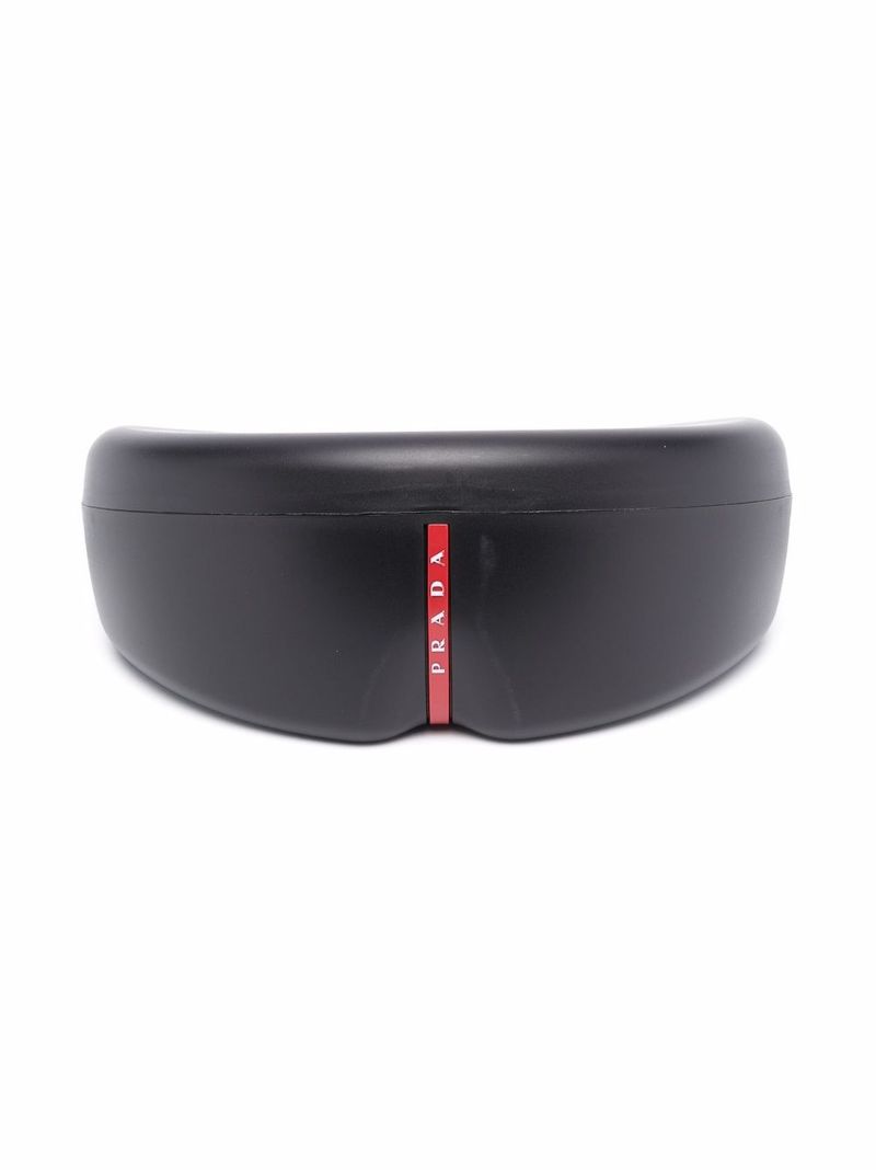 Black Visor-frame Acetate Sunglasses