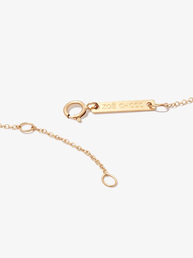 14k Yellow Gold Five Diamond Bar Necklace