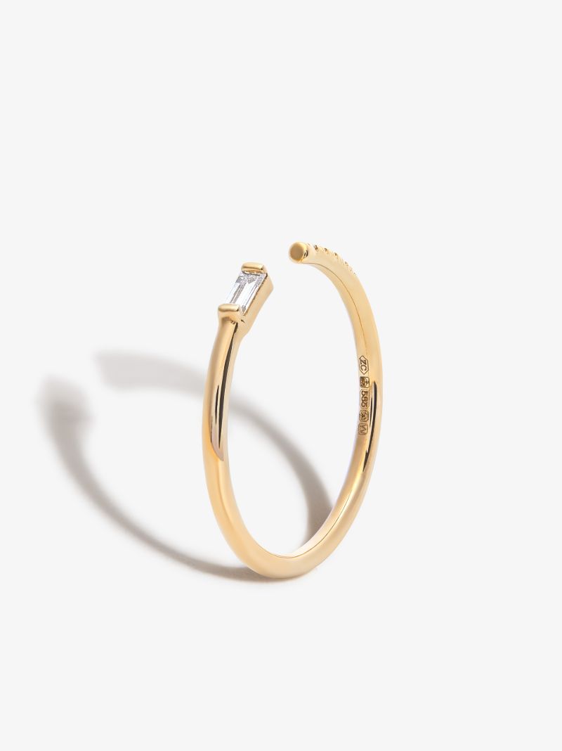 14k Yellow Gold Open Diamond Ring