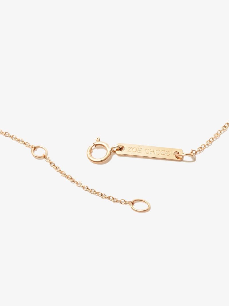 14k Yellow Gold Baguette Five Diamond Bar Necklace