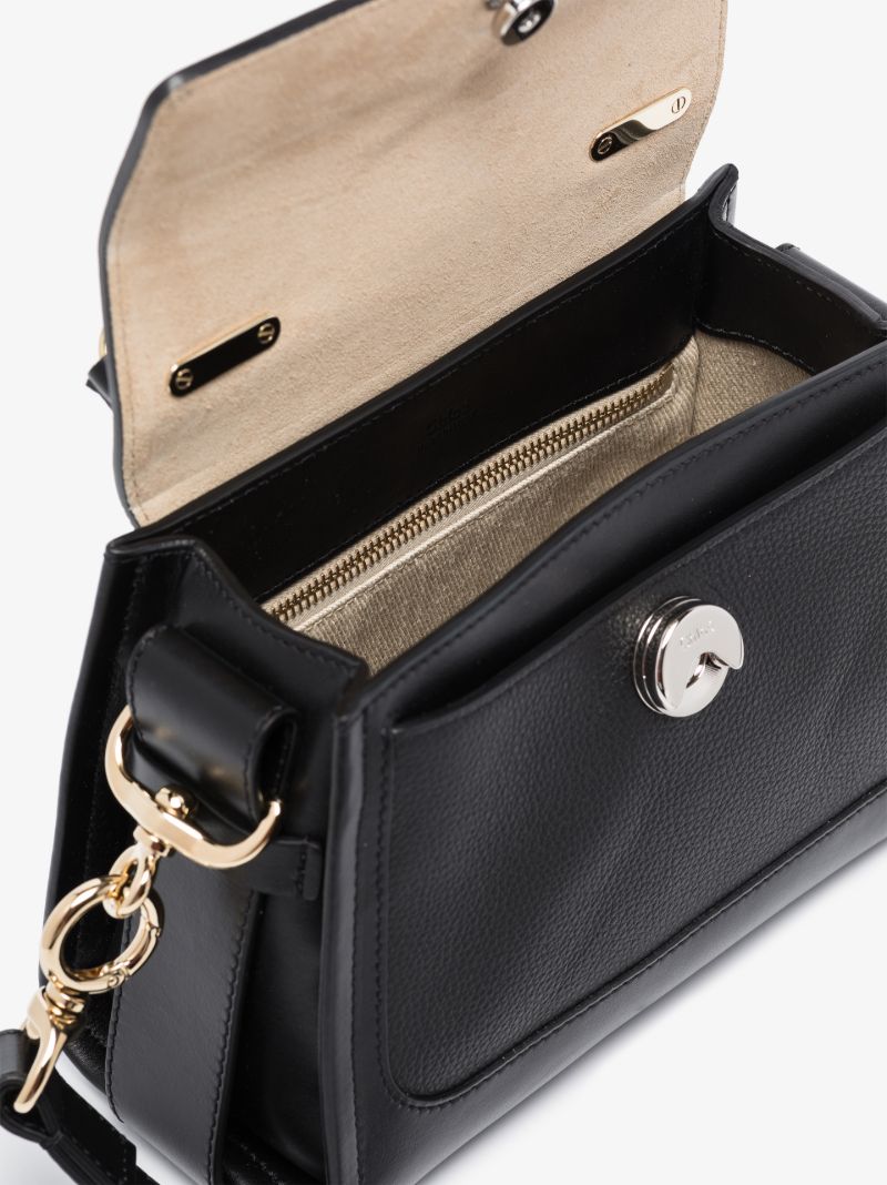 Black Tess Small Leather Tote Bag