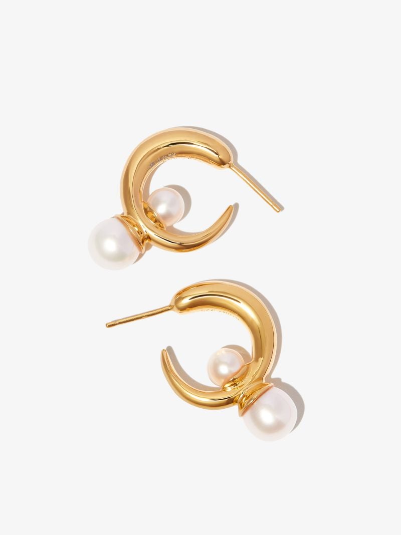 Gold Vermeil Tiny Isha Pearl Hoop Earrings