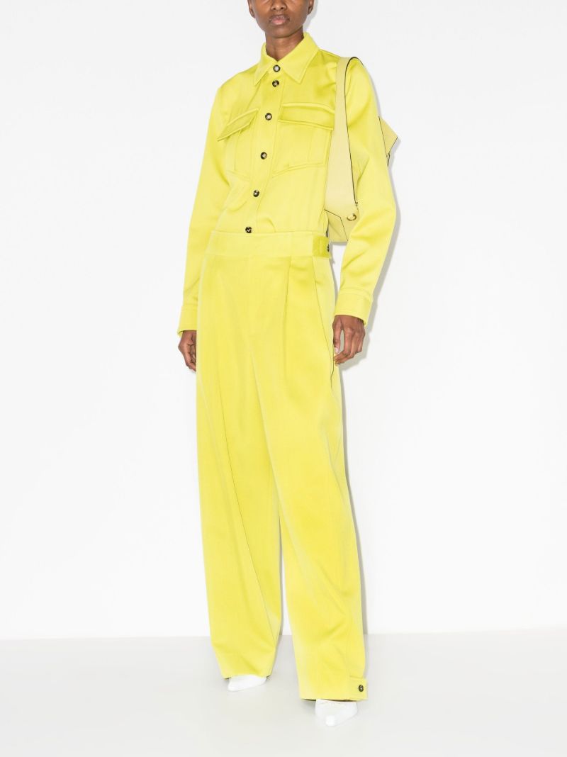 Yellow Wide-leg Wool Trousers