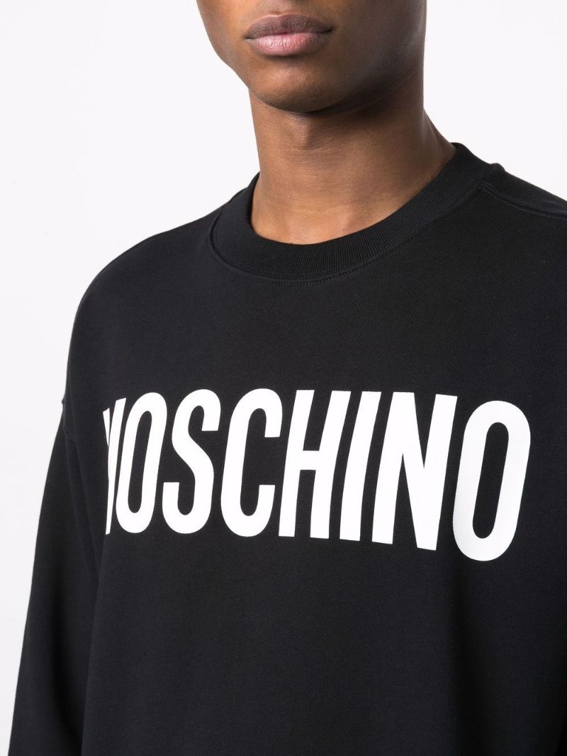 Black Logo Print Organic Cotton Sweatshirt