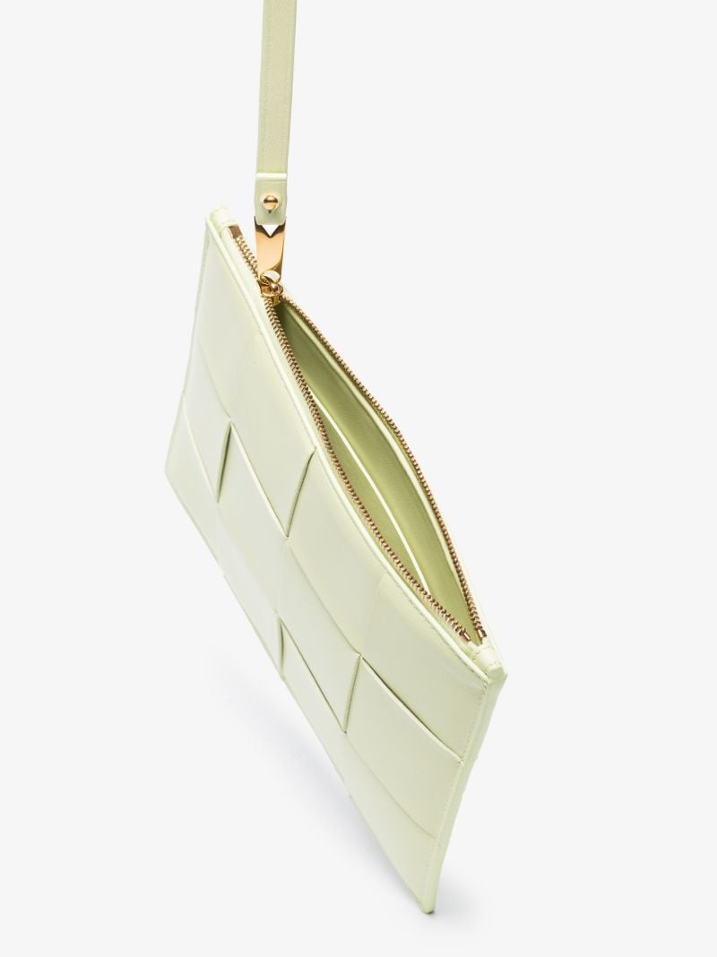 Yellow Bill Pouch Medium Leather Clutch Bag