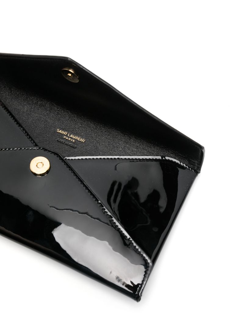 Black Paloma Patent Leather Envelope Pouch Bag