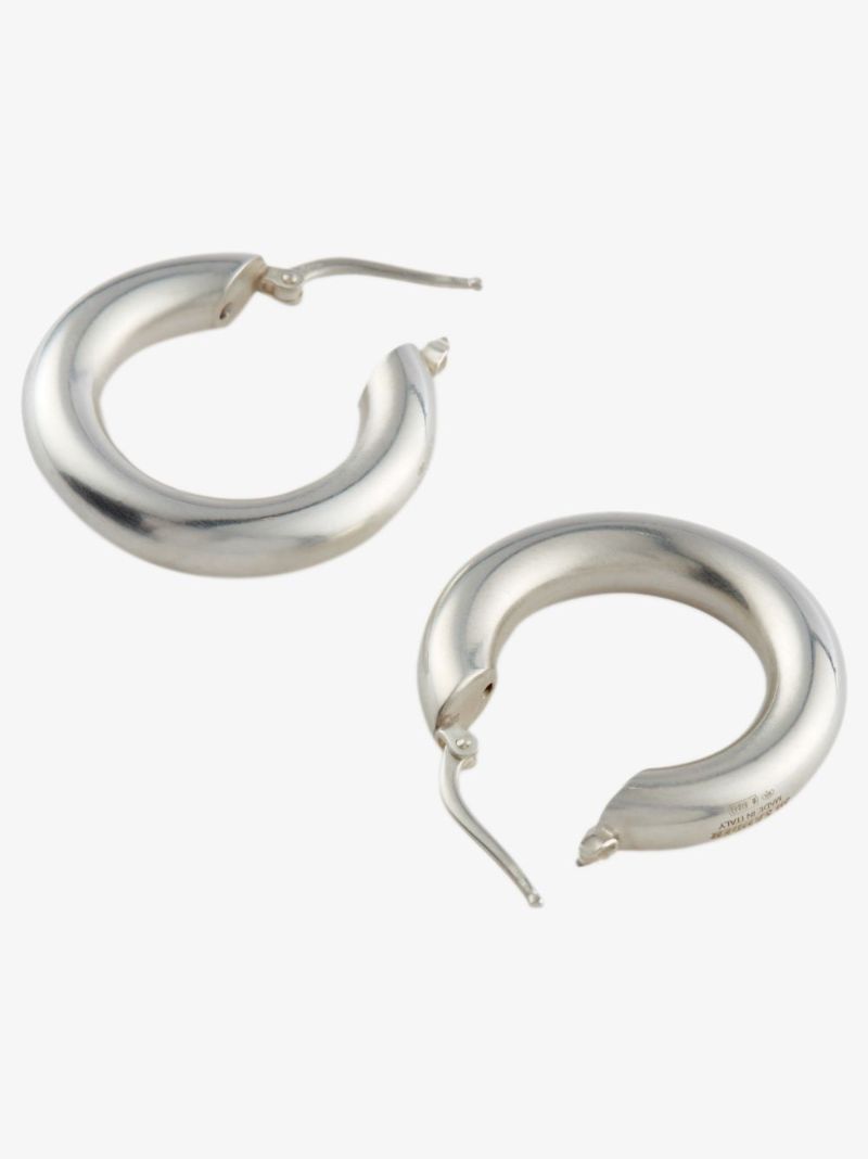 Silver Tone Classic Hoop Earrings
