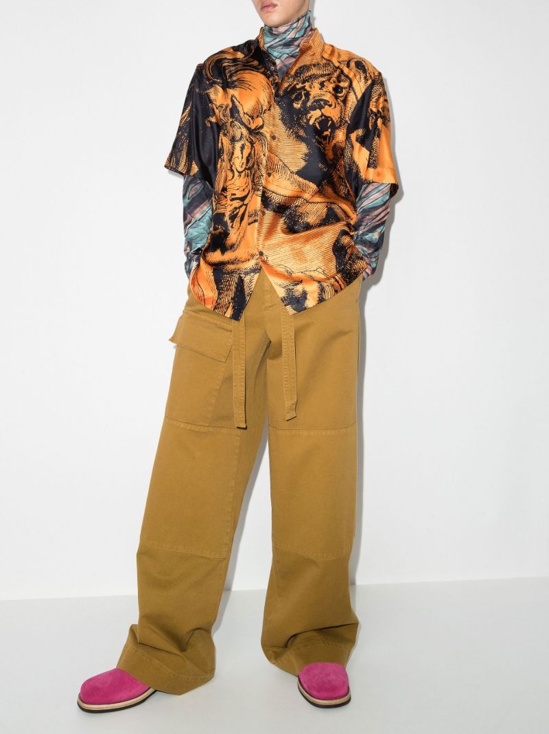 Wide Leg Cotton Trousers
