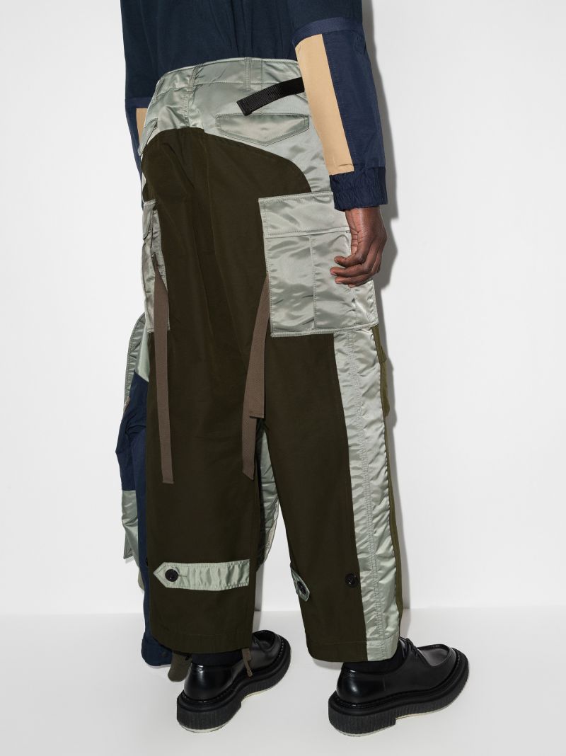 Contrast Panelling Cargo Trousers