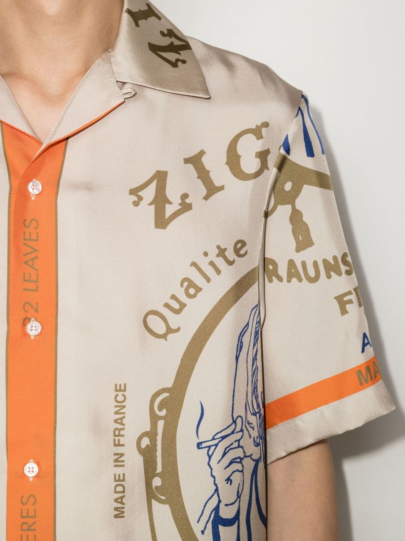X Zig-zag Printed Silk Shirt