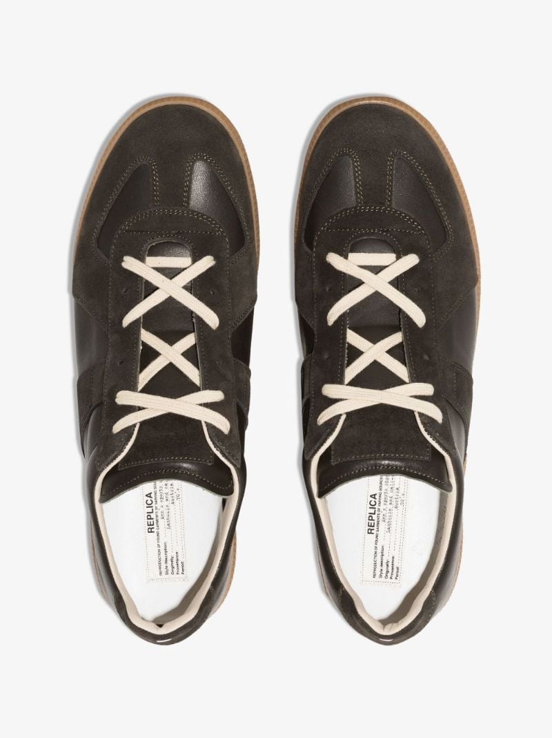Black Replica Low Top Leather Sneakers