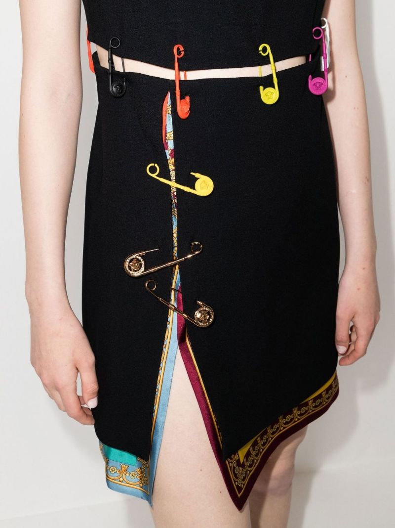 Safety Pin Cutout Mini Dress
