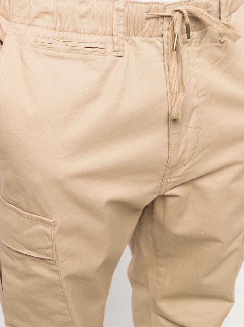 Neutral Drawstring-waist Tapered Trousers