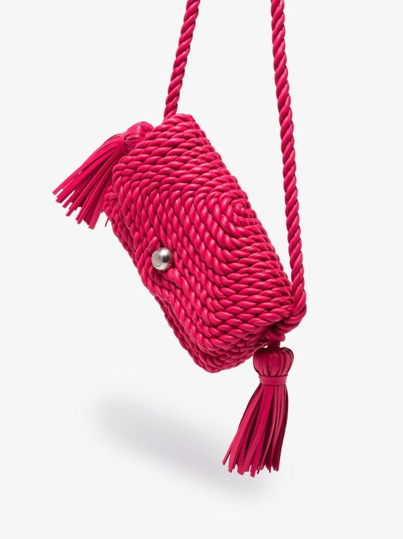 Pink Torchon Leather Shoulder Bag