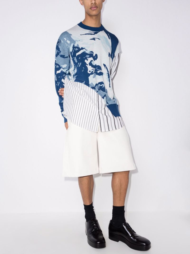 Half Sweater Half Shirt Wool Top