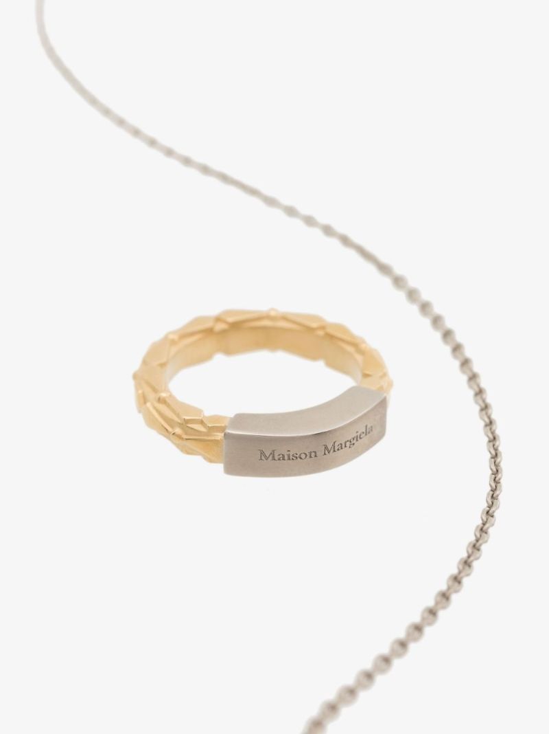 Gold and Silver-tone Ring Pendant Necklace