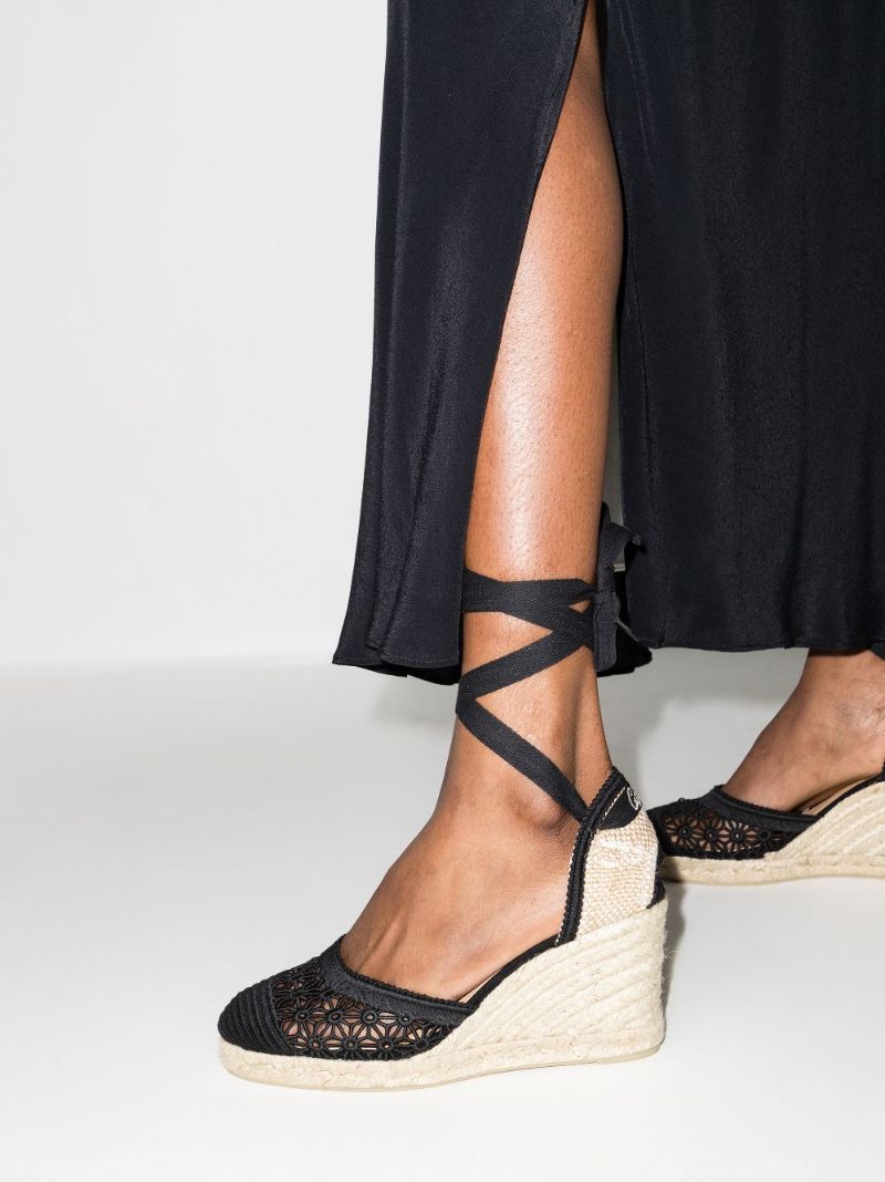 Black Casal 80 Wedge Espadrilles