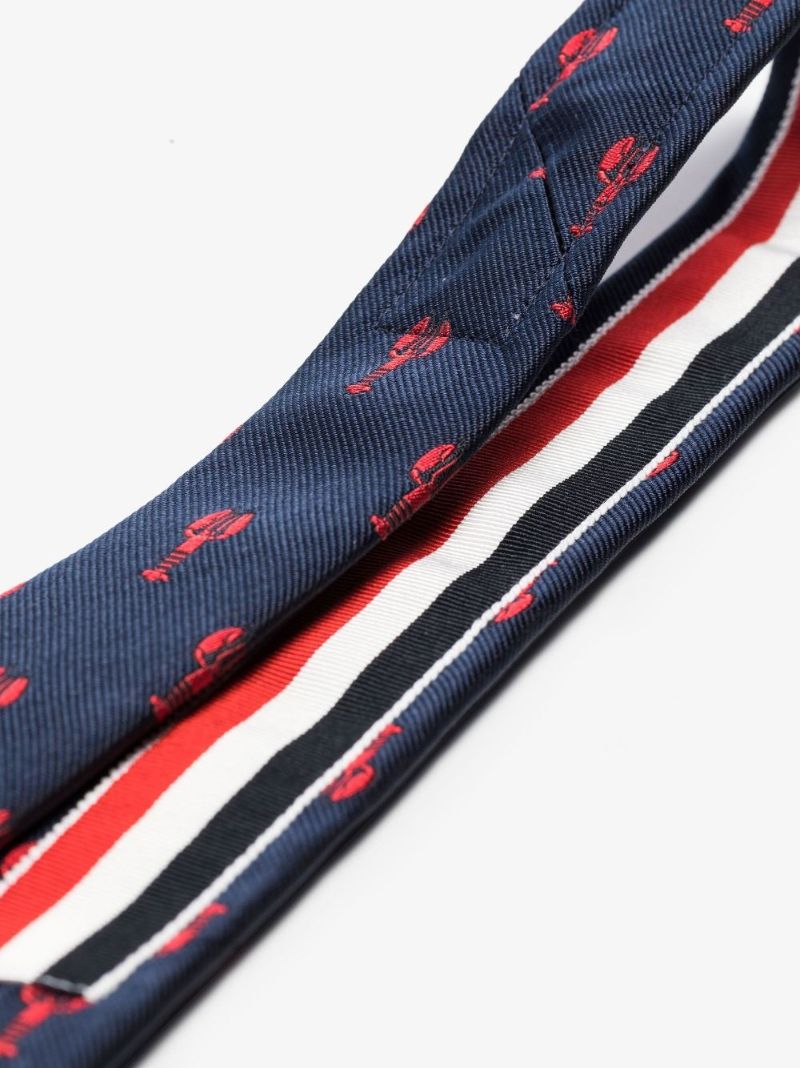 Navy Lobster Silk Tie