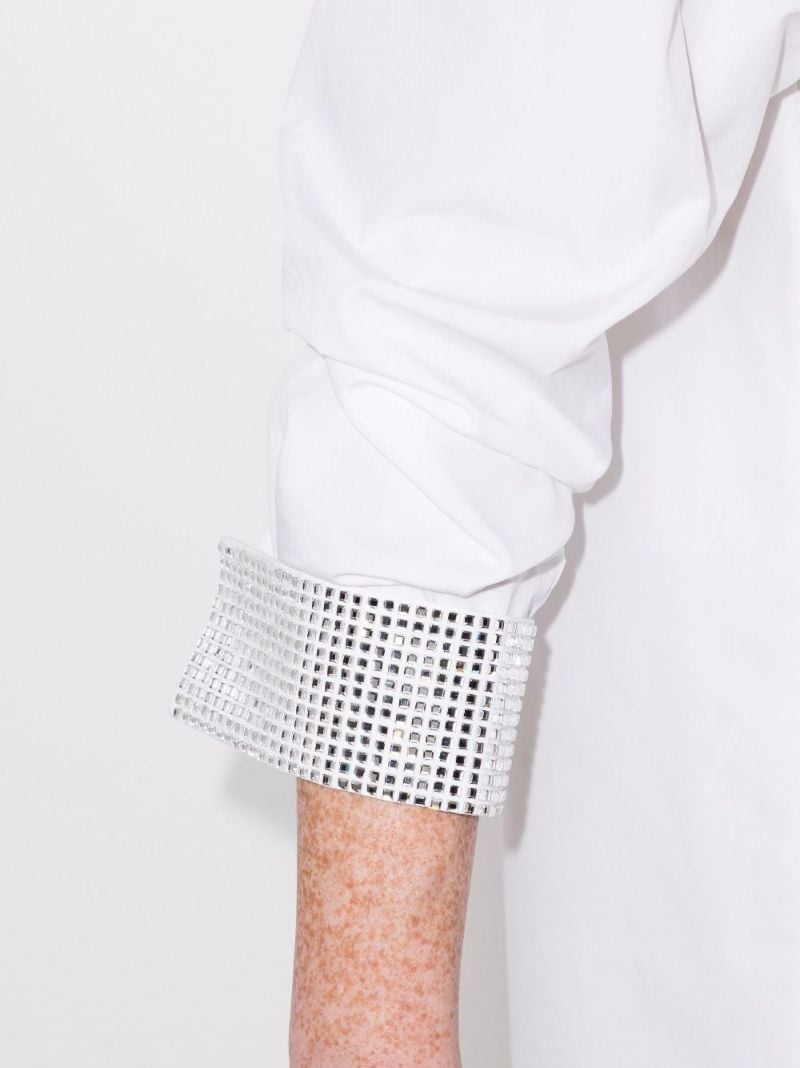 Crystal Embellished Longline Cotton Shirt